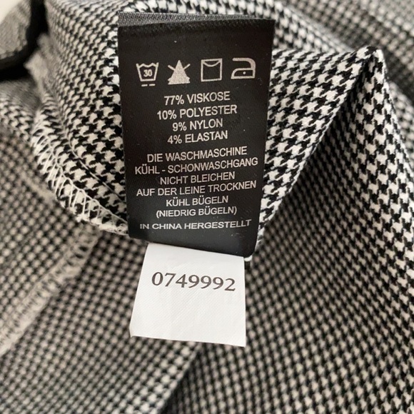 Massimo Fabbro Italy | Houndstooth Front Seam Pull On Crop Pants Black/White 10 - Picture 7 of 11